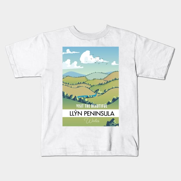 Llŷn Peninsula Wales Kids T-Shirt by nickemporium1